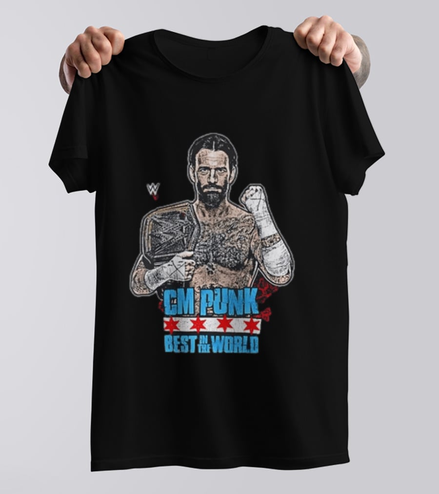 CM PUNK Best In The World Chicago Stars Wrestling Champion T-Shirt