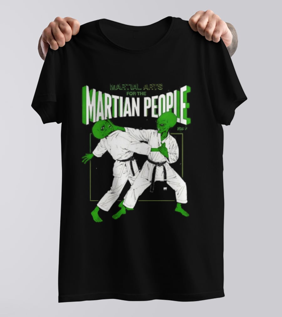 Martial Arts For The Martian People Vol 1 Green Martian Figures In Gi T-Shirt