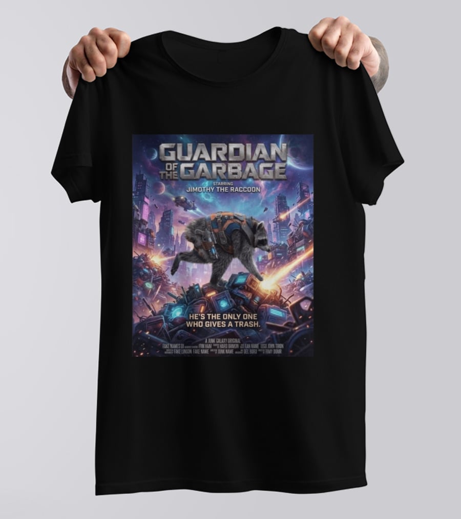 Guardian Of The Garbage Starring Jimothy The Raccoon He's The Only One Who Gives A Trash Junk Galaxy Original T-Shirt