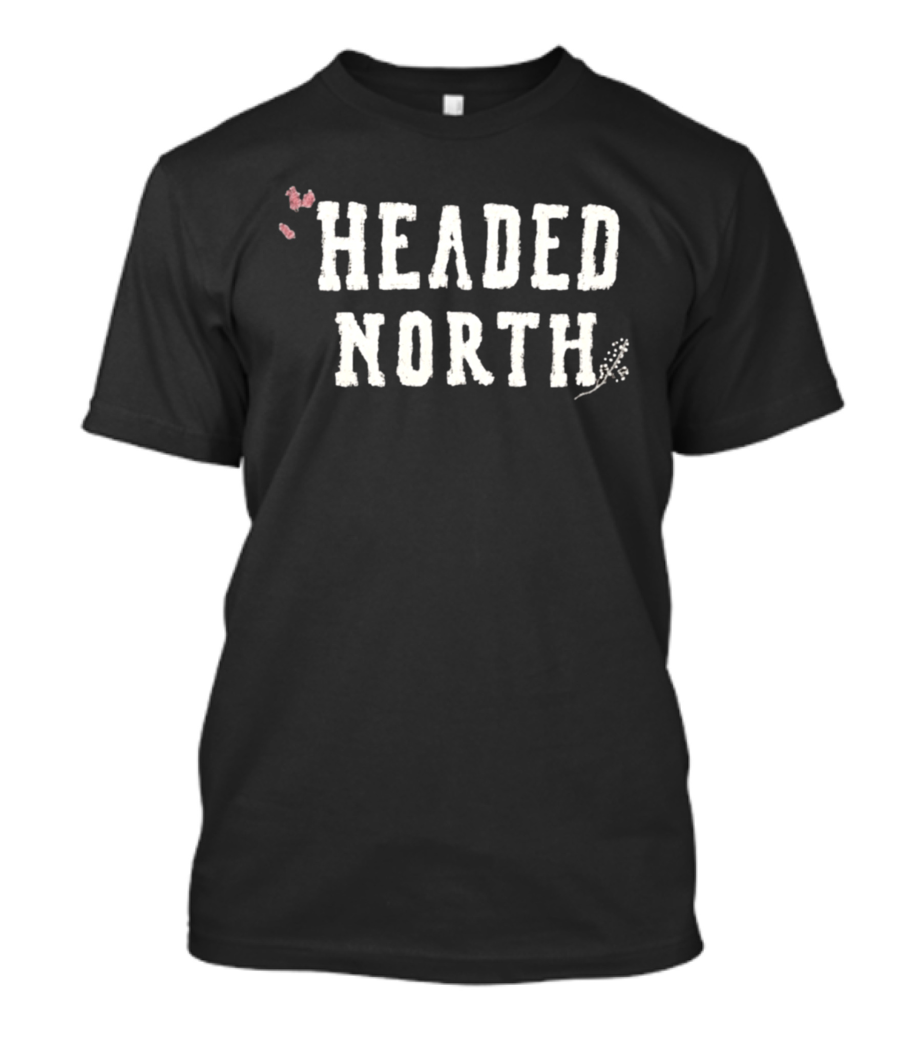 Headed North Folk Music Nature Lovers Butterfly Flower Accents T-Shirt