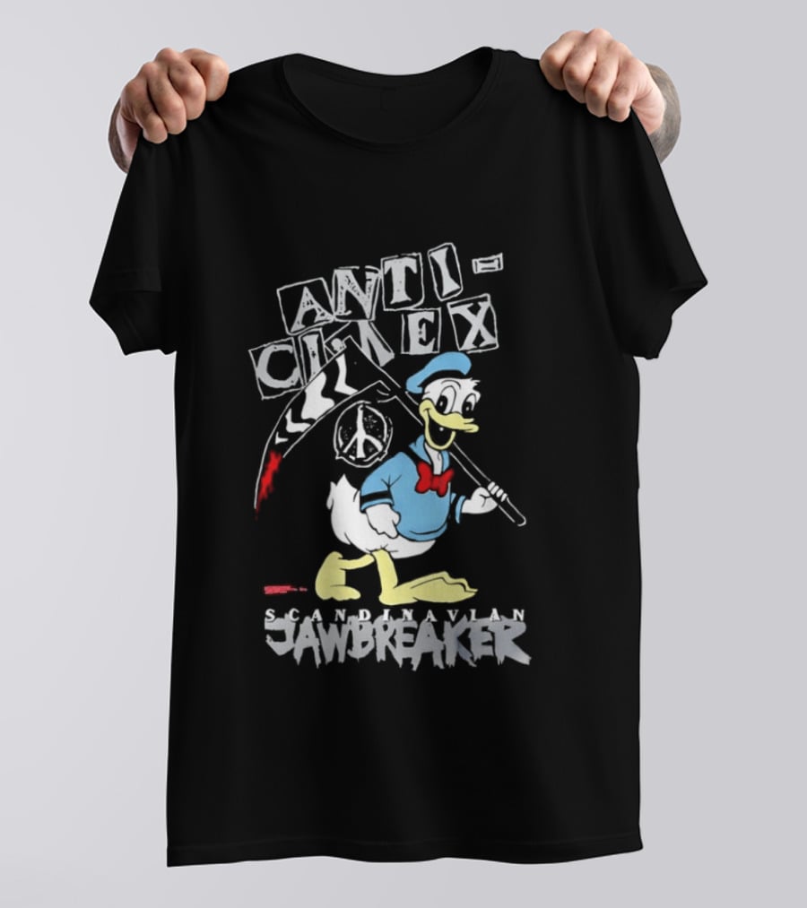 Anti Cimex Scandinavian Jawbreaker Donald Duck Scythe Peace Sign T-Shirt