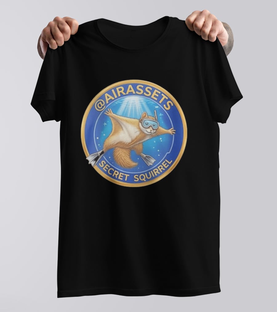 AIRASSETS Secret Squirrel Scuba Diving Flying Squirrel T-Shirt