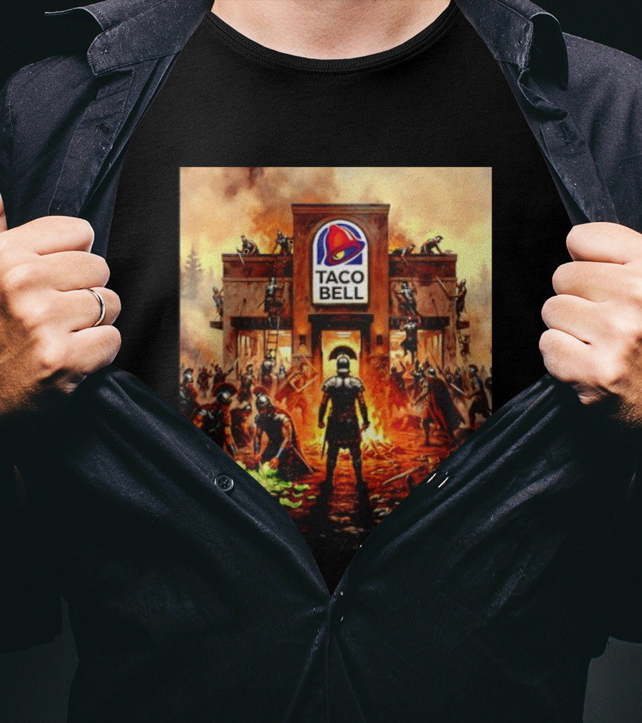 Taco Bell Medieval Knights Battle Fantasy Scene T-Shirt