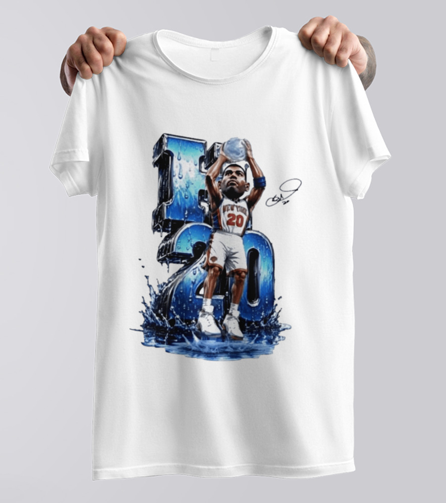 Allan Houston H20 Knicks Number 20 Throwback T-Shirt