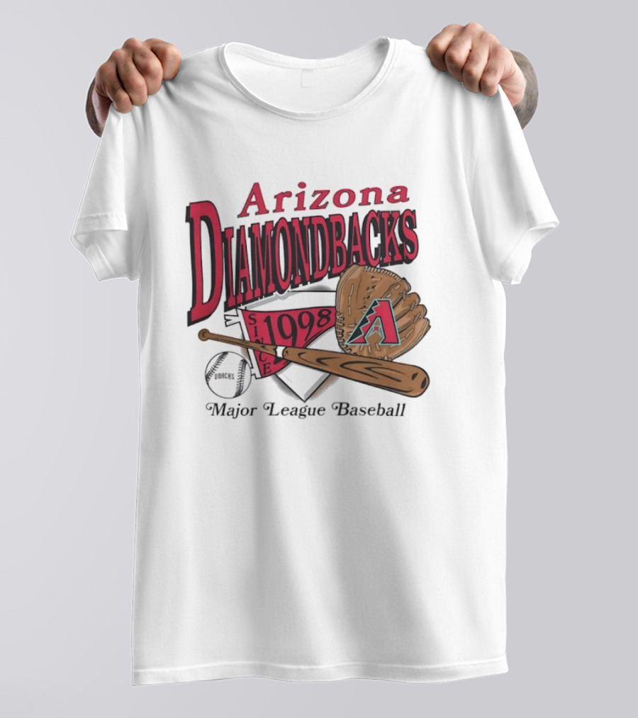 Arizona Diamondbacks Since 1998 Baseball Glove And Bat Major League T-Shirt