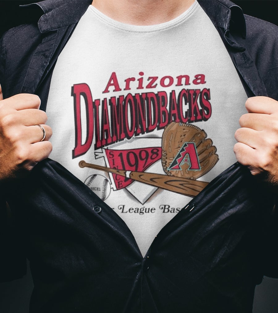 Arizona Diamondbacks Since 1998 Baseball Glove And Bat Major League T-Shirt