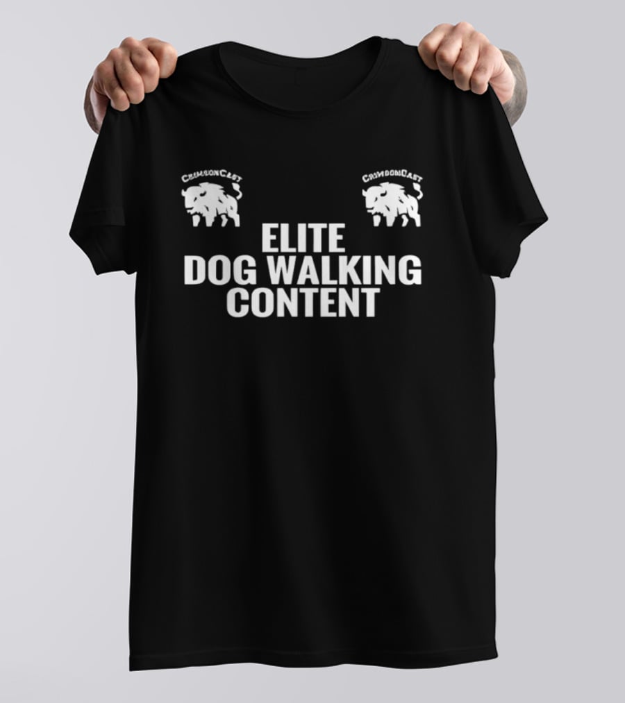 CrimsonCast Elite Dog Walking Content Buffalo T-Shirt