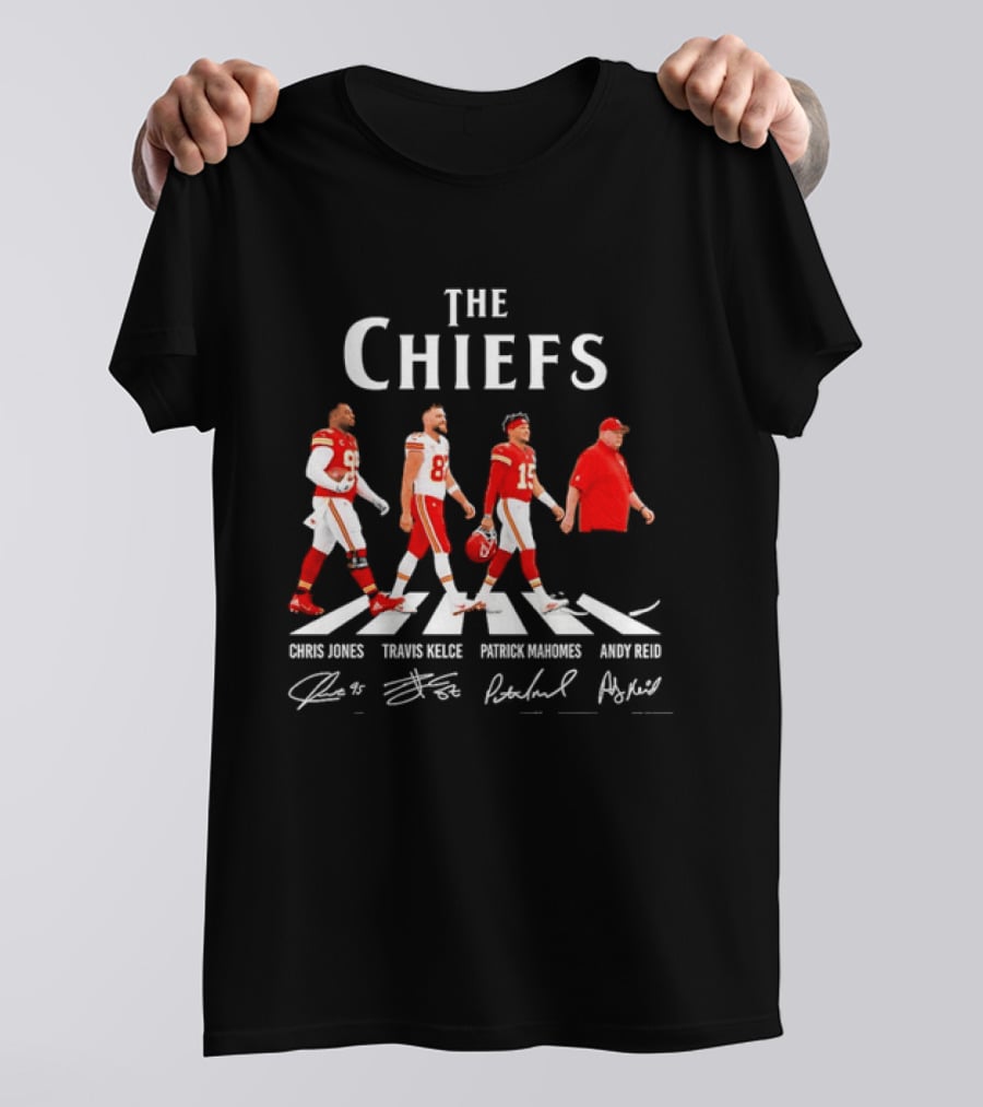 The Chiefs Abbey Road Chris Jones Travis Kelce Patrick Mahomes Andy Reid T-Shirt