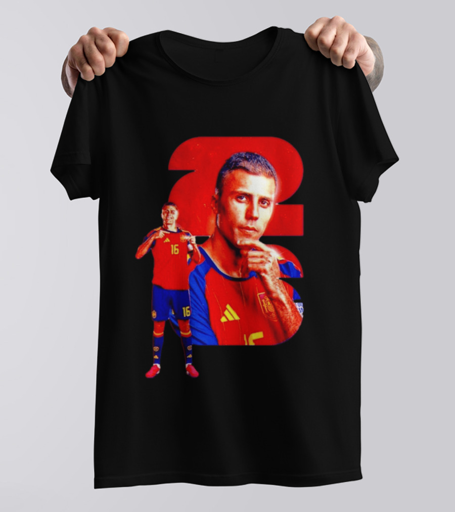 Rodrigo Hernández Cascante Rodri No 16 Spain Manchester City Football Player T-Shirt