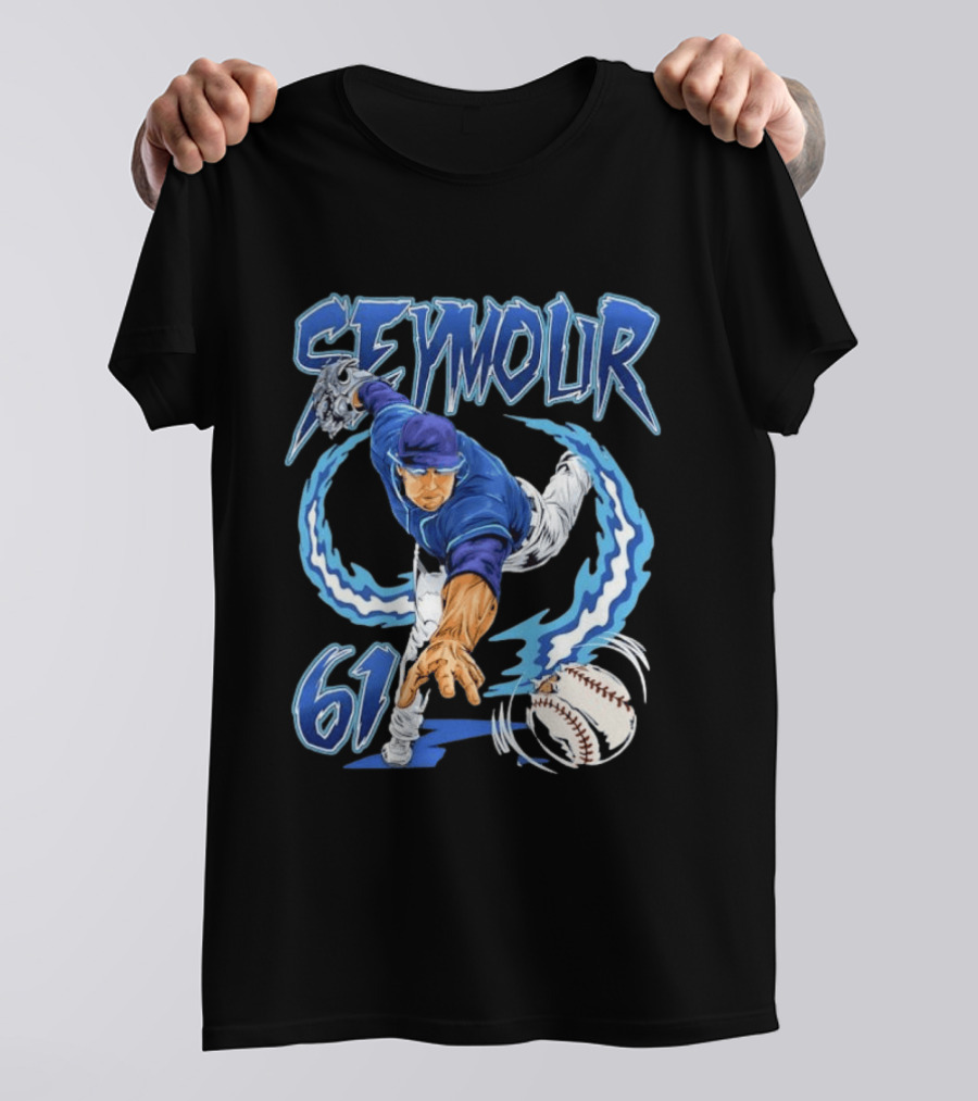 Seymour 61 Miami Marlins MLB Baseball Player Pitching Action T-Shirt