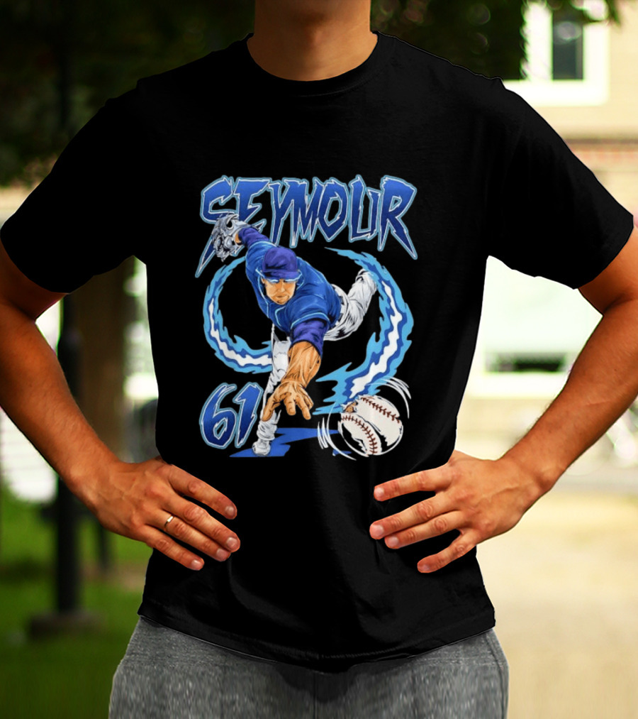 Seymour 61 Miami Marlins MLB Baseball Player Pitching Action T-Shirt