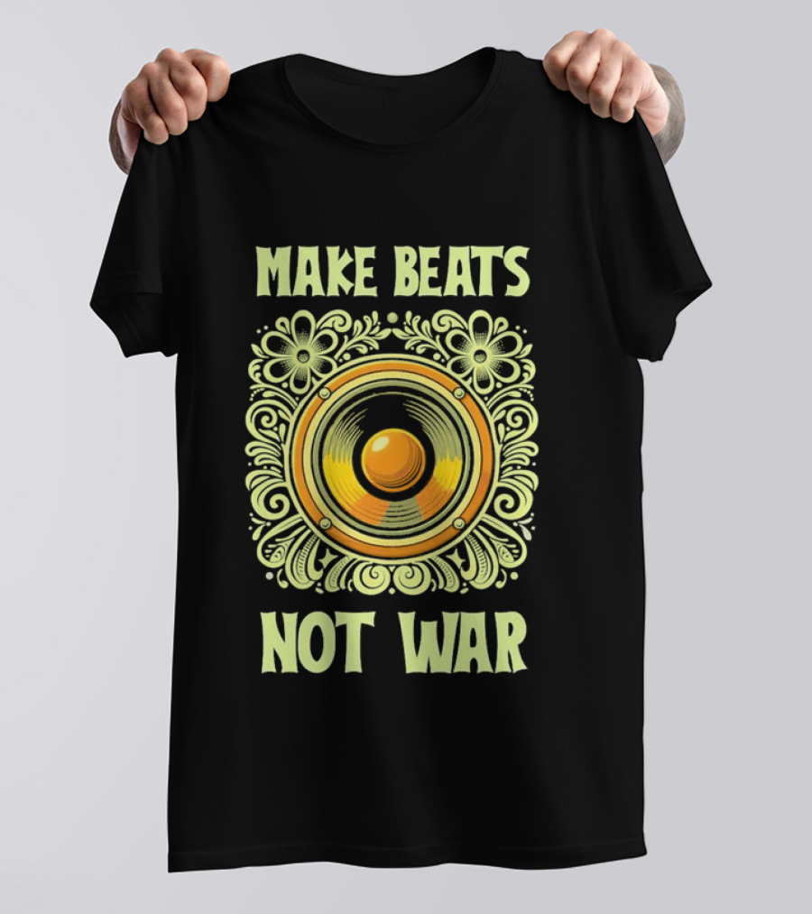 Make Beats Not War Boho Hippy Music Speaker T-Shirt
