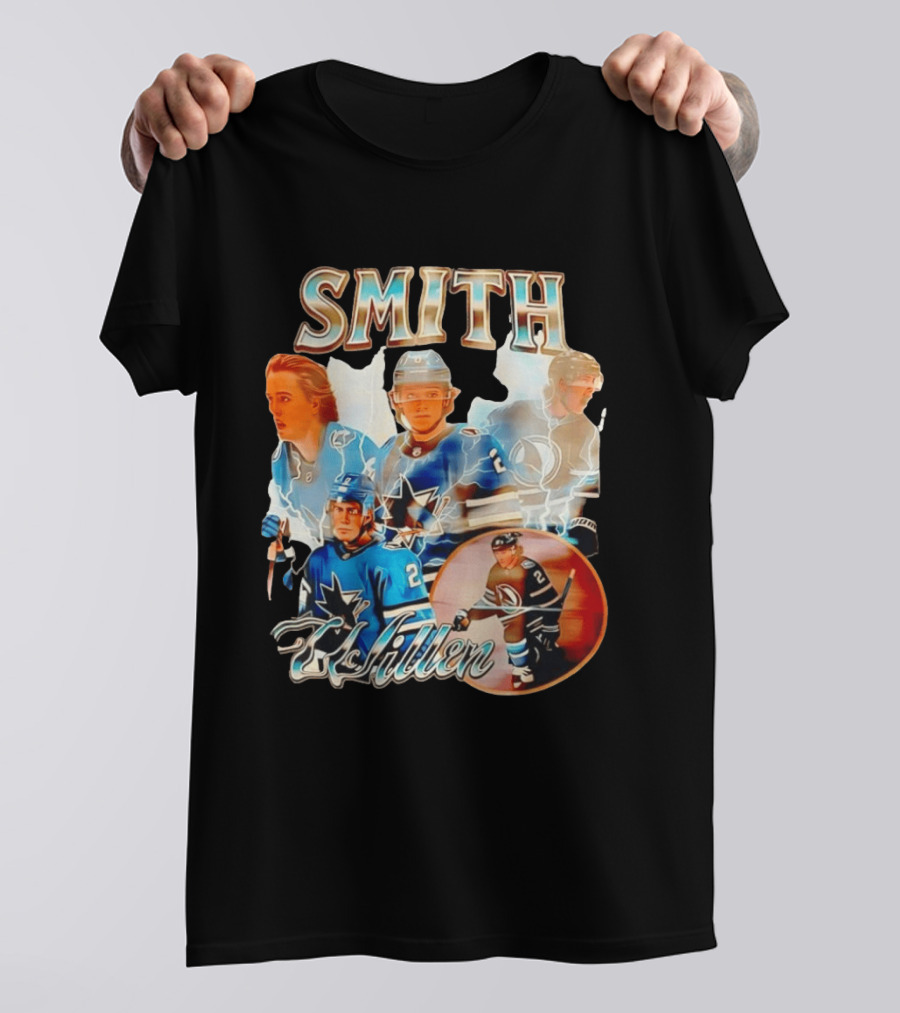 San Jose Sharks Smith McIllen Hockey Players Collage T-Shirt
