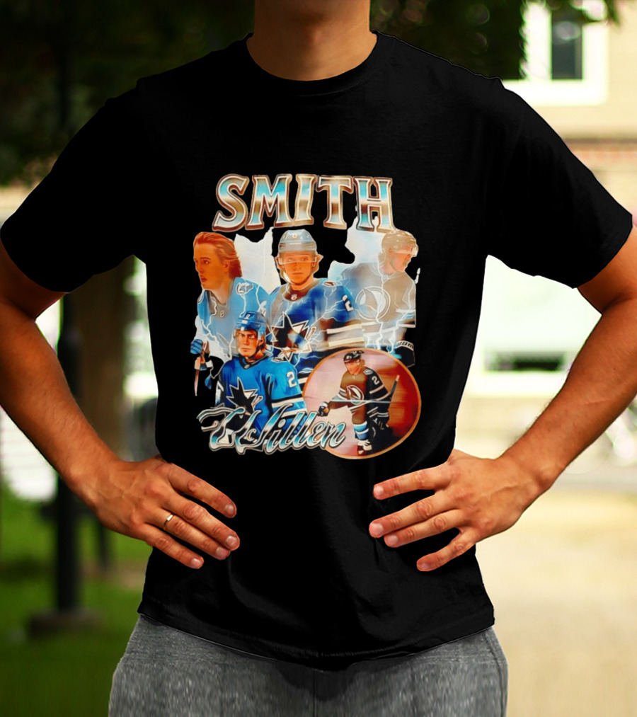 San Jose Sharks Smith McIllen Hockey Players Collage T-Shirt