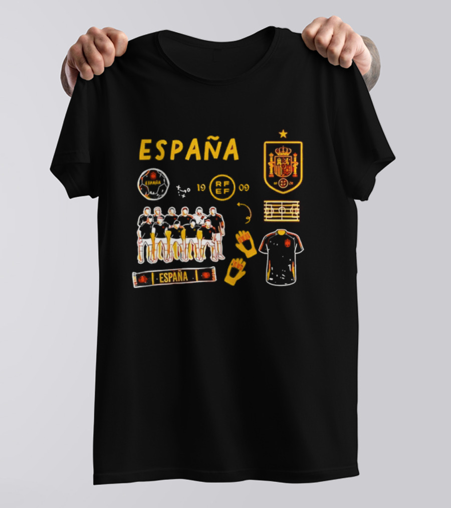 Spain Team Collection RFEF Espana Football Crest And Players T-Shirt
