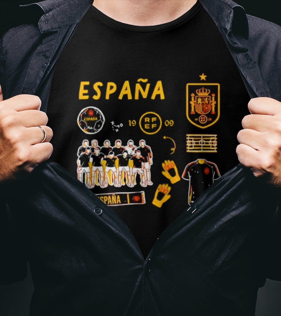 Spain Team Collection RFEF Espana Football Crest And Players T-Shirt