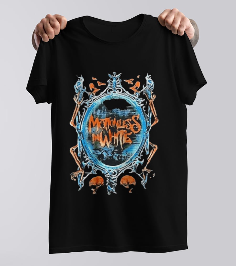 Motionless In White Gothic Skull Mirror T-Shirt