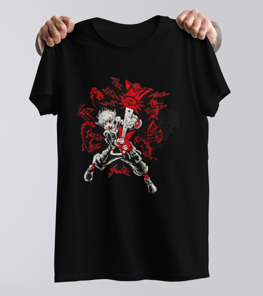 Neku Sakuraba The World Ends With You Gachi Red And Black Dynamic T-Shirt