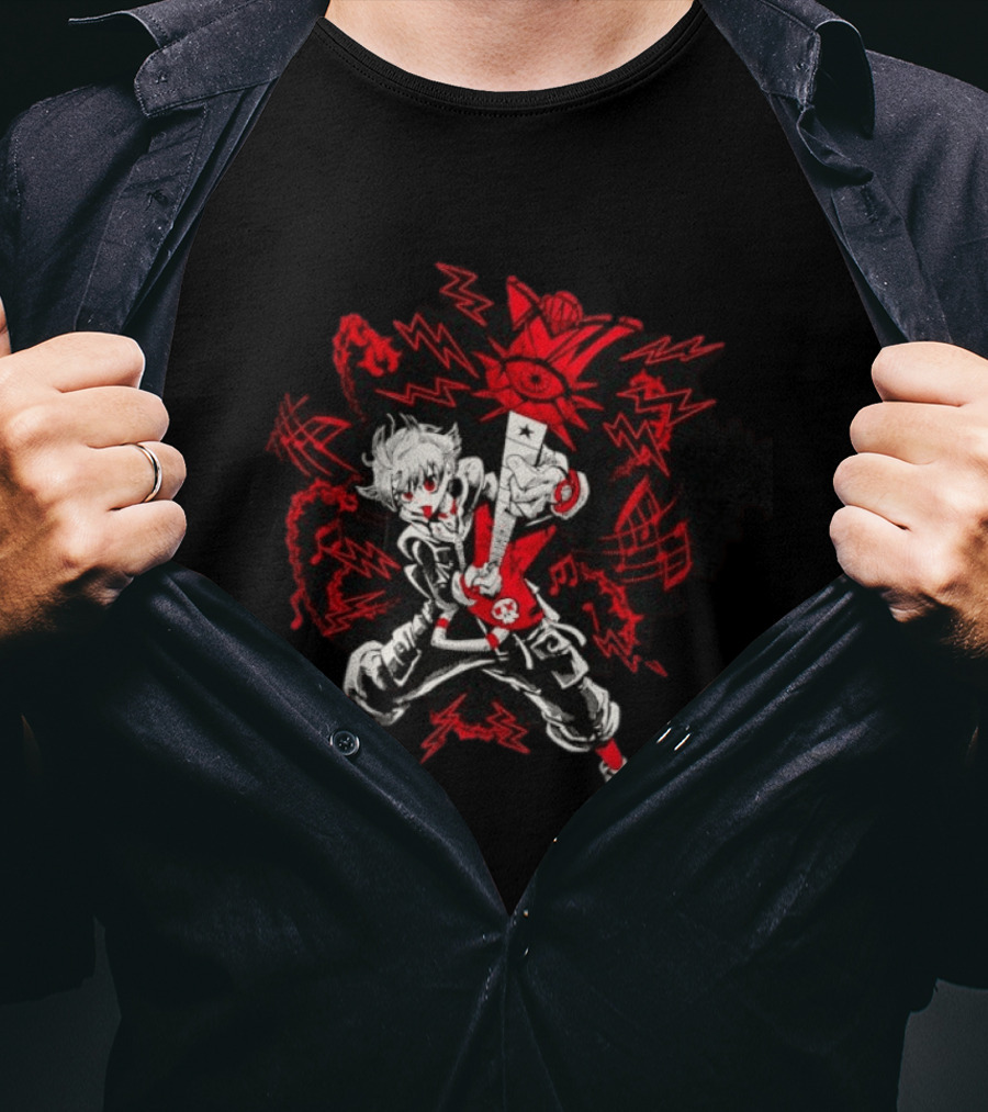 Neku Sakuraba The World Ends With You Gachi Red And Black Dynamic T-Shirt