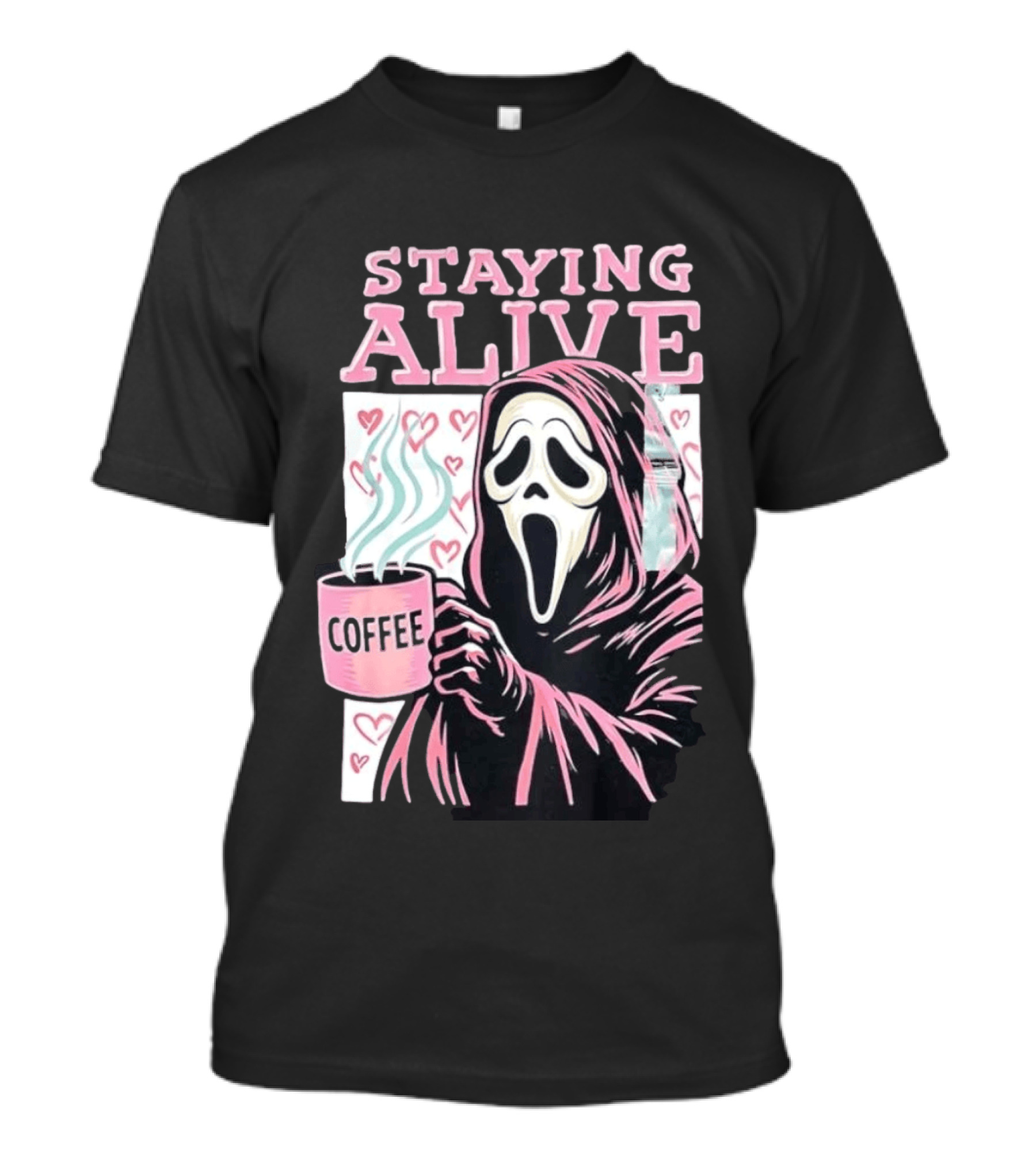 Staying Alive Ghostface Coffee T-Shirt