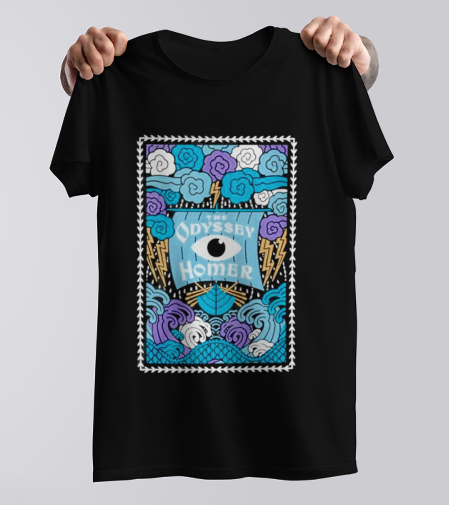 The Odyssey Homer Cyclops Eye Lightning Waves T-Shirt