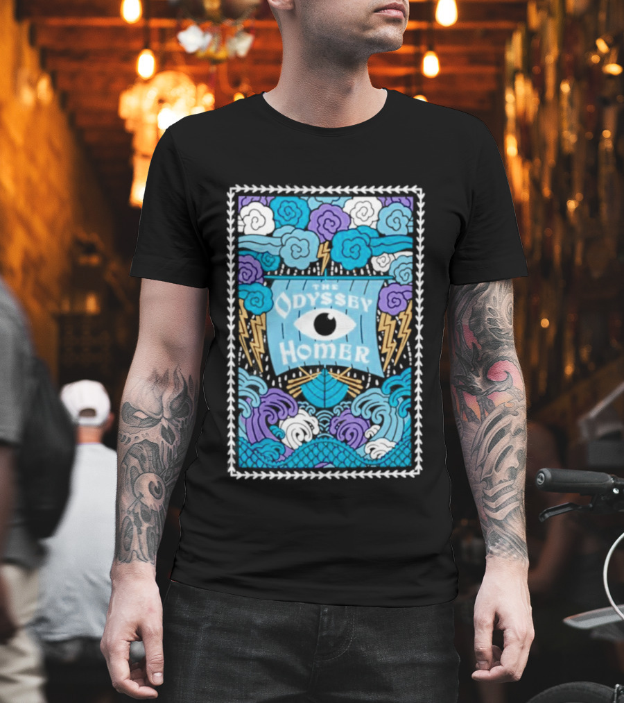 The Odyssey Homer Cyclops Eye Lightning Waves T-Shirt