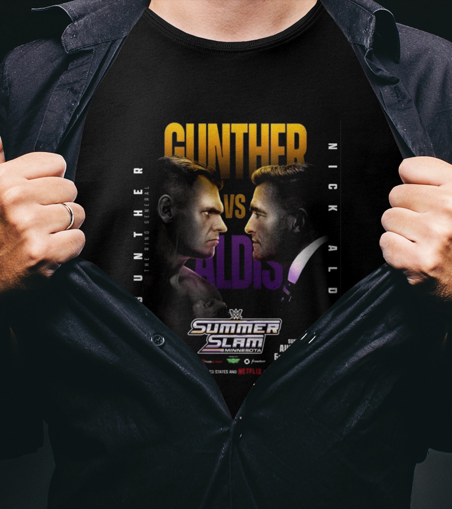 WWE SummerSlam Minnesota 2026 Gunther Vs Nick Aldis August 1 2 Match T-Shirt