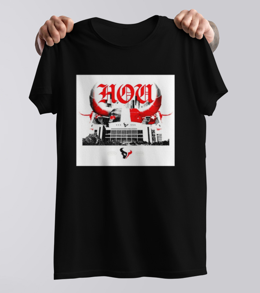 Houston Texans HOU H Town Red Bull Horns T-Shirt