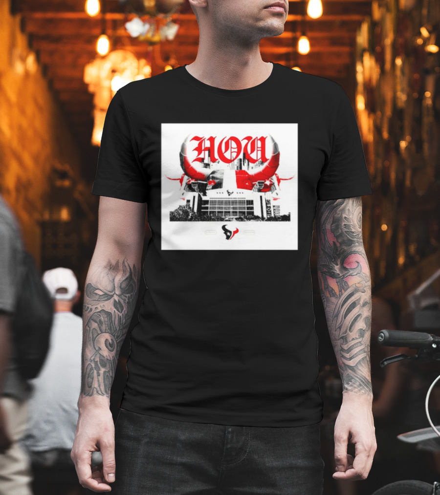 Houston Texans HOU H Town Red Bull Horns T-Shirt