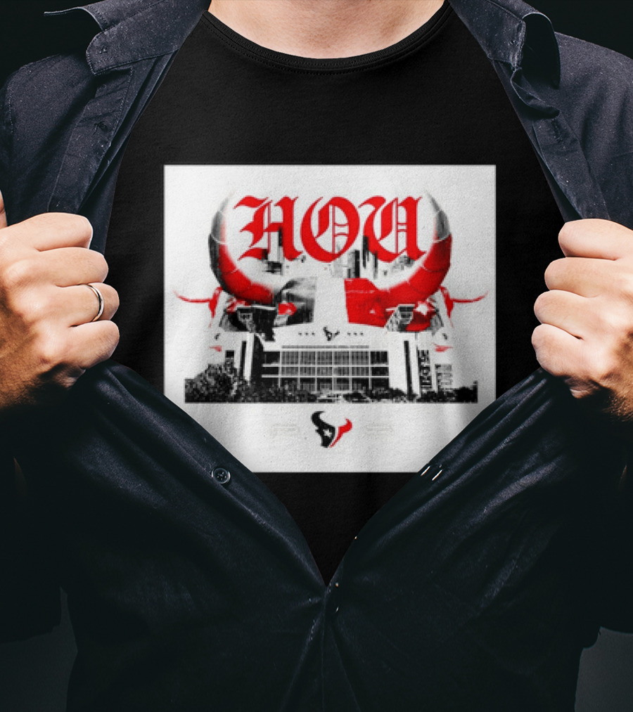 Houston Texans HOU H Town Red Bull Horns T-Shirt