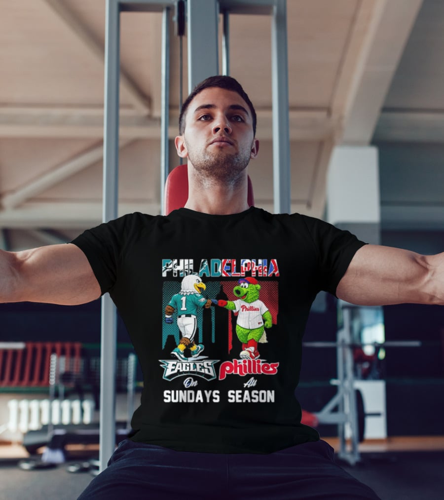 Philadelphia Eagles Phillies Fist Bump Sundays At Season T-Shirt