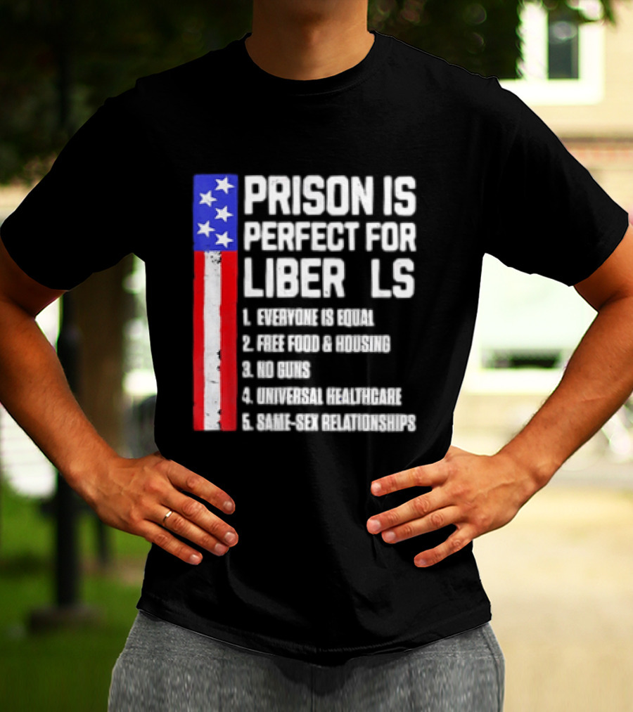 Prison Is Perfect For Liberals Everyone Is Equal Free Food Housing No Guns Universal Healthcare State Relationships T-Shirt