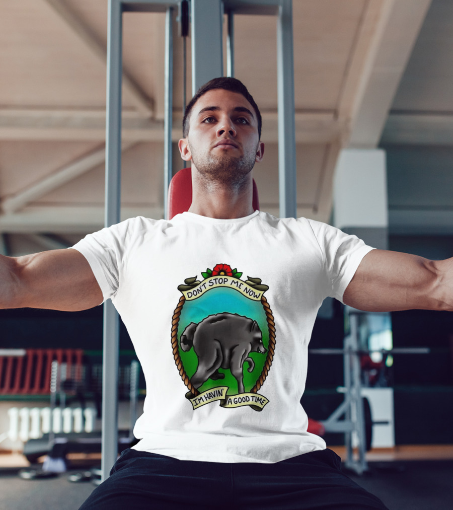 Dancing Wolf Don't Stop Me Now I'm Havin' A Good Time T-Shirt