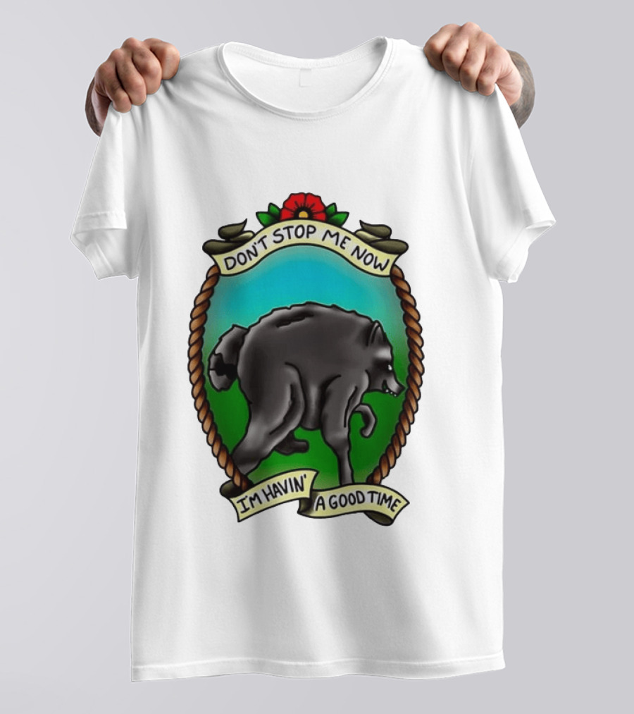 Dancing Wolf Don't Stop Me Now I'm Havin' A Good Time T-Shirt