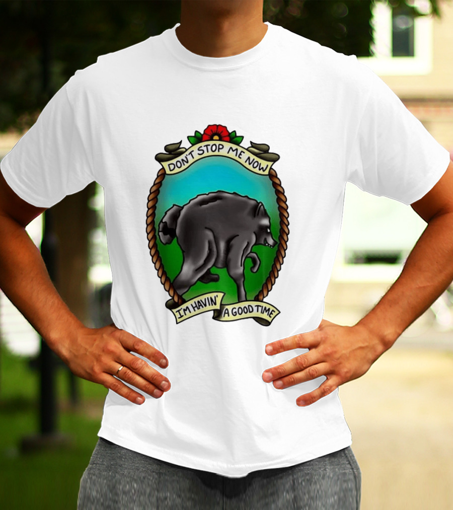 Dancing Wolf Don't Stop Me Now I'm Havin' A Good Time T-Shirt