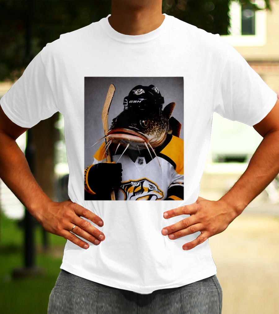 Nashville Predators Catfish Hockey Mascot Community Spirit T-Shirt