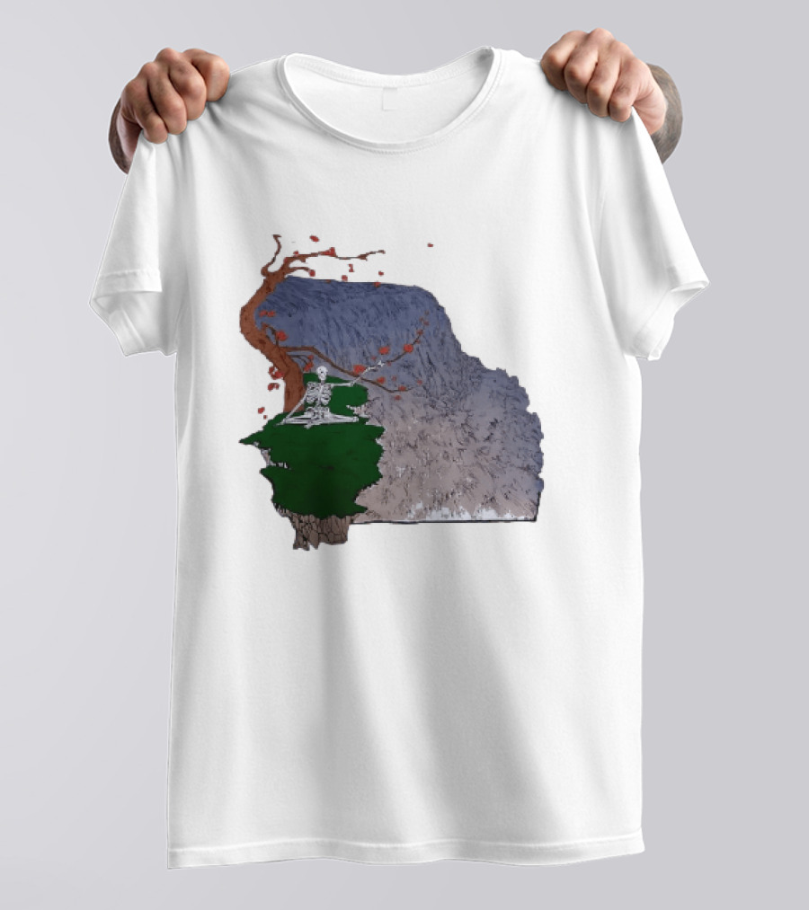 Grateful Dead Skeleton Meditating Under Flowering Tree T-Shirt