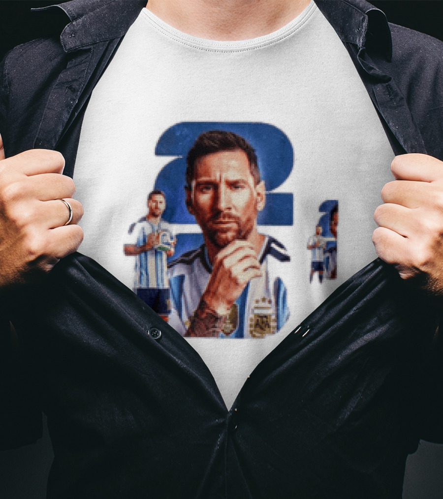 Lionel Messi Argentina Jersey 2023 FIFA World Cup Champion Collage T-Shirt