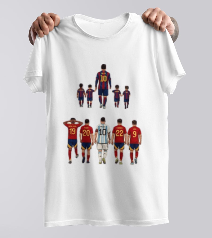 Lionel Messi With Lamine Yamal Pedri Gavi Football Legends T-Shirt