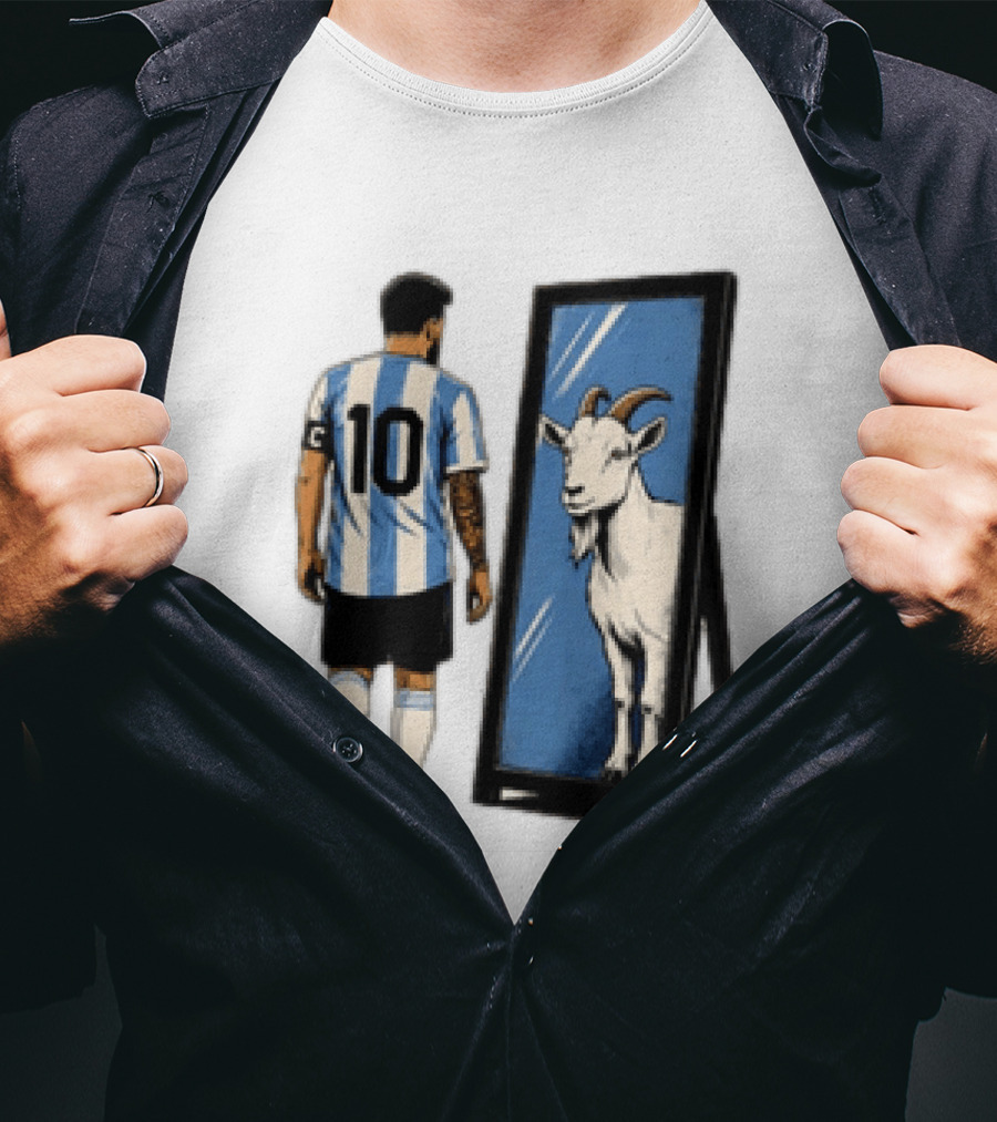 Messi Argentina 10 Reflecting GOAT Mirror Soccer T-Shirt