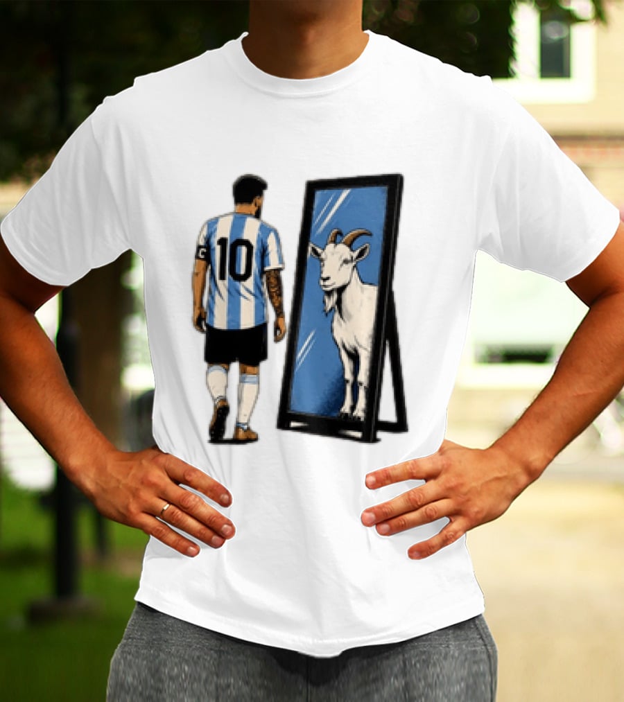 Messi Argentina 10 Reflecting GOAT Mirror Soccer T-Shirt