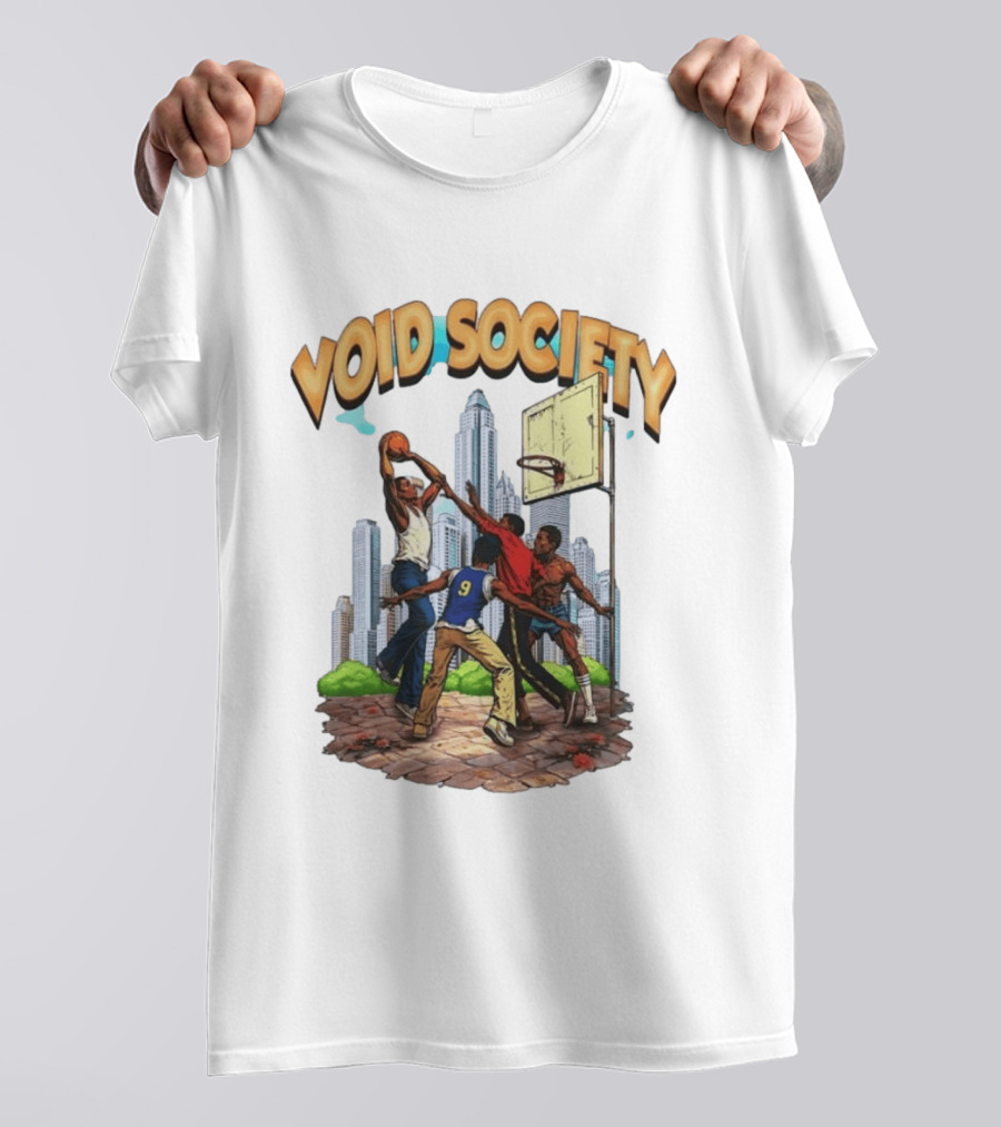 Void Society Urban Basketball Action Cityscape Players T-Shirt