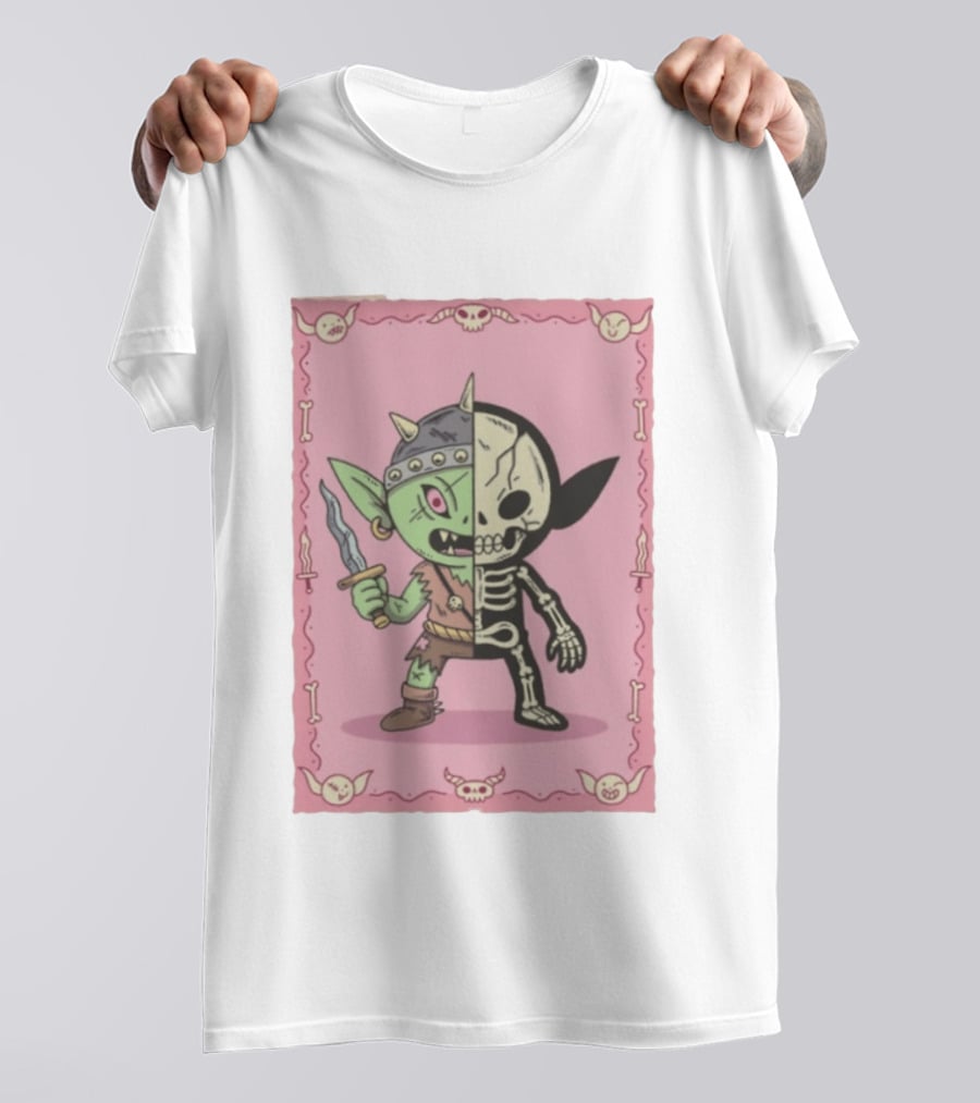 X Ray Goblin Skeleton Fantasy Creature With Dagger T-Shirt