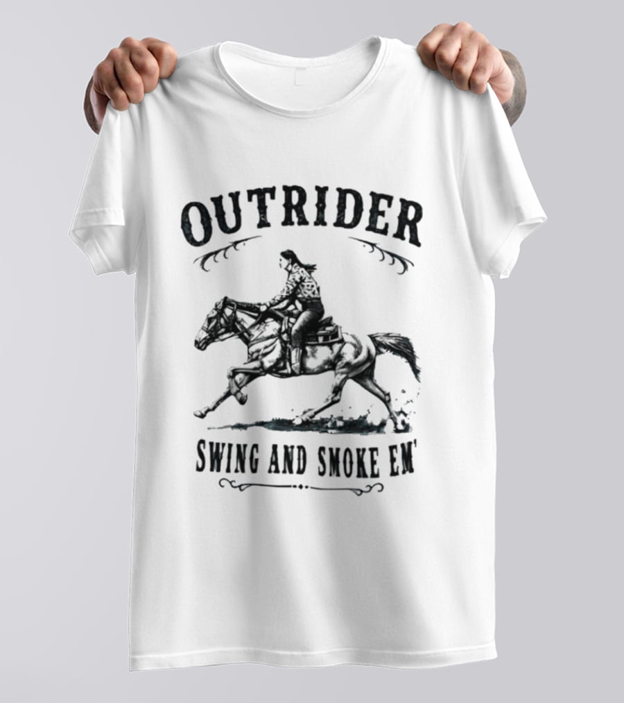 Outrider Swing And Smoke Em Cowgirl Horseback Riding Adventure T-Shirt