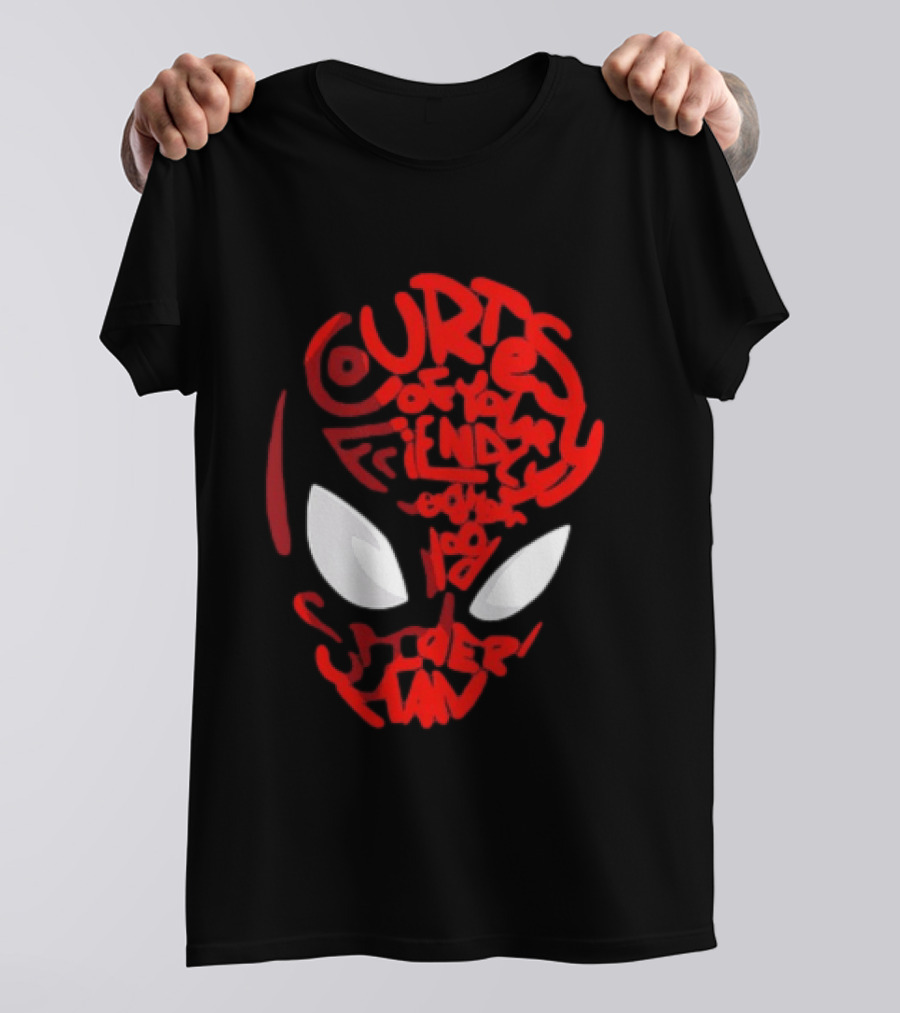 Courtesy Of Your Friendly Neighborhood Spider Man Face T-Shirt