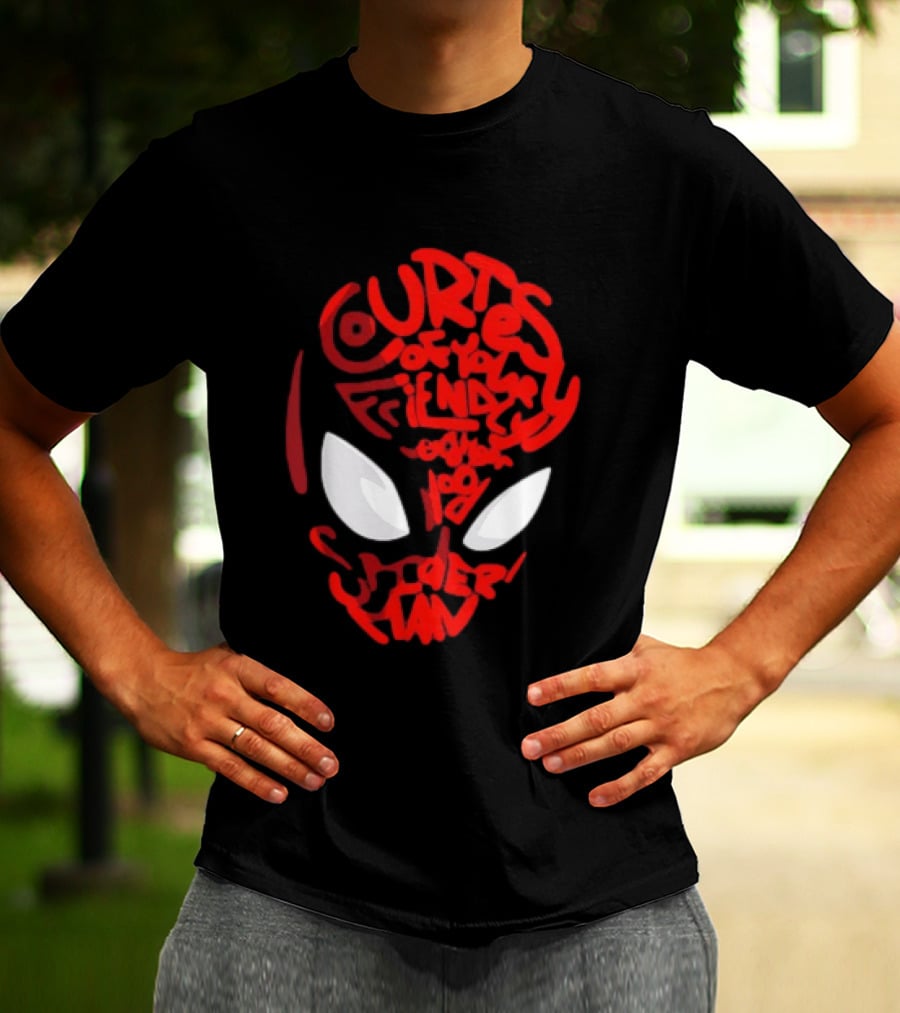 Courtesy Of Your Friendly Neighborhood Spider Man Face T-Shirt