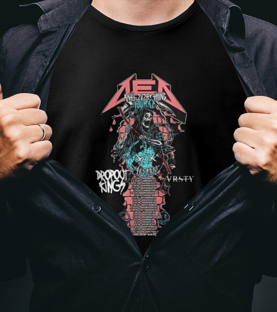 DED Anti Everything Tour 2026 US Cities List With Dropout Kings VRSY July August Phoenix To Grand Junction T-Shirt