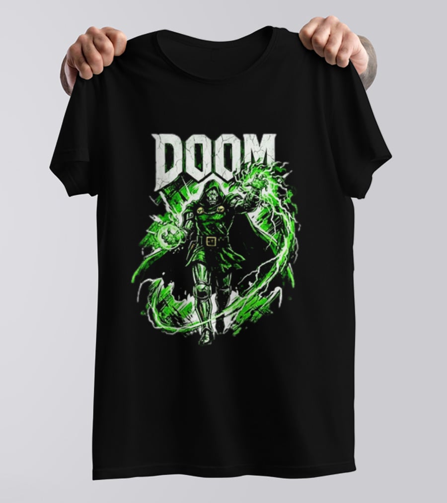 Doctor Doom Lightning Villain Power Display T-Shirt