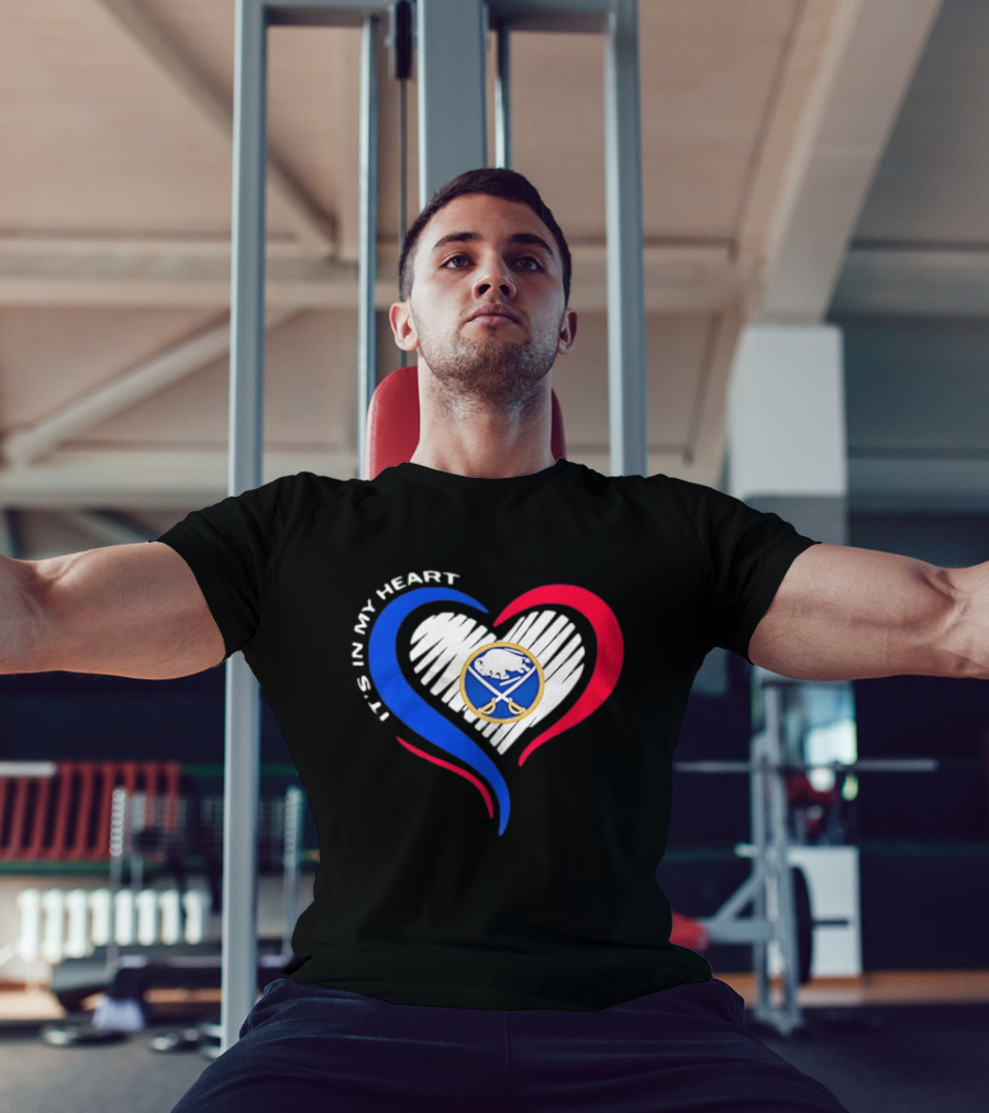 Buffalo Sabres It's In My Heart Blue And Red Heart Shape T-Shirt