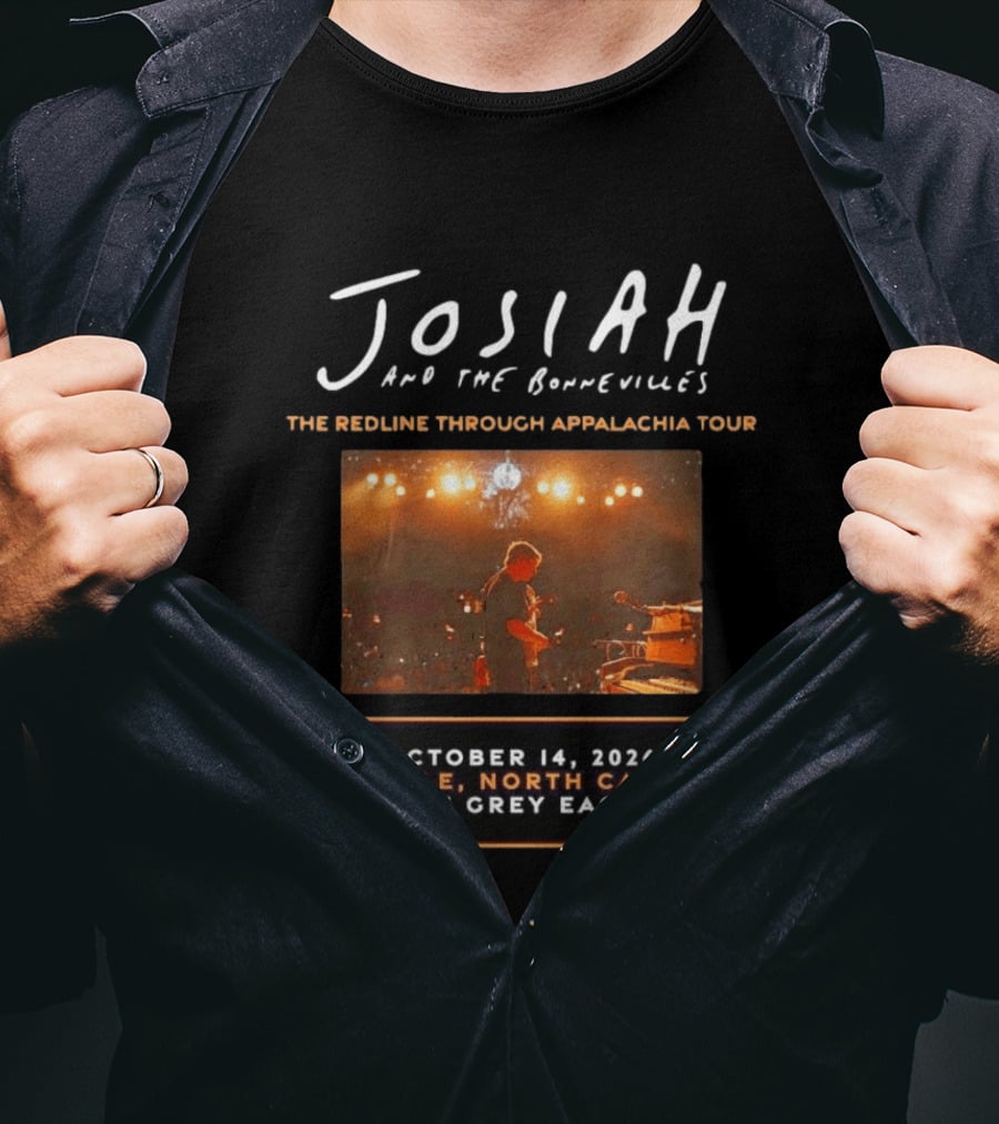 Josiah And The Bonnevilles The Redline Through Appalachia Tour October 14 2026 Asheville North Carolina The Grey Eagle T-Shirt